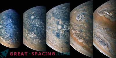 Vedere uimitoare spre nord de Jupiter