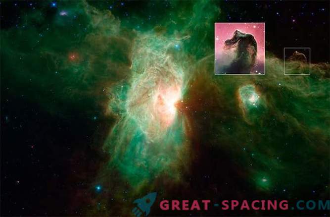 Jaunais liesmas miglāja attēls, izgatavots ar Spitzera teleskopu