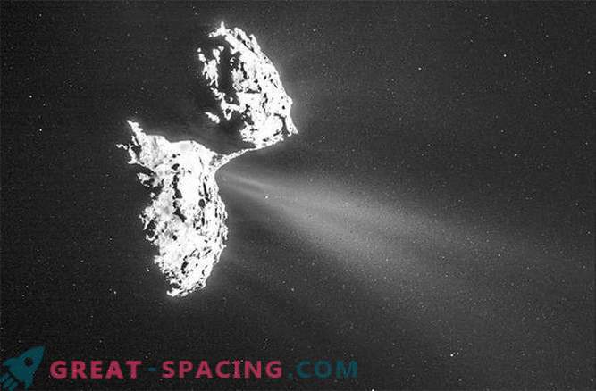 Rosete uztver gāzes plūsmas, kas izplūst no komētas