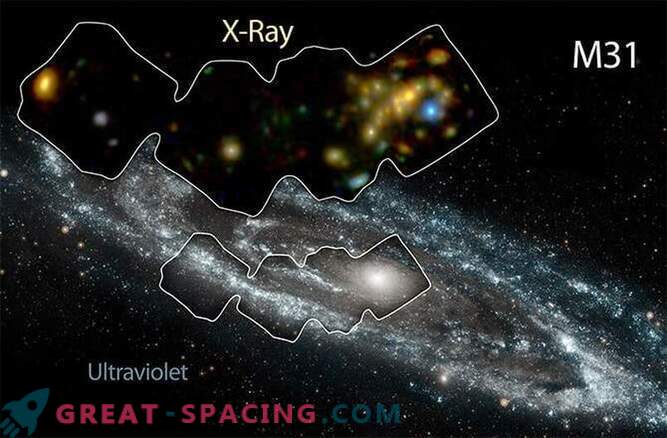Andromeda galaktiku silda ar rentgena 